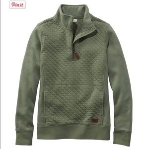 L.L Bean Quilted Quarter Zip Pullover